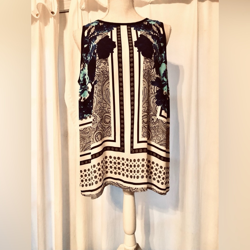 Women’s International Concepts S16 Blue Black & White Floral/Geometric designs